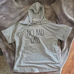 Rae Dunn cuffed t-shirt with hood, size medium